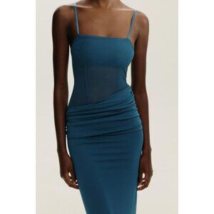 ZARA LONG CONTRAST TULLE DRESS